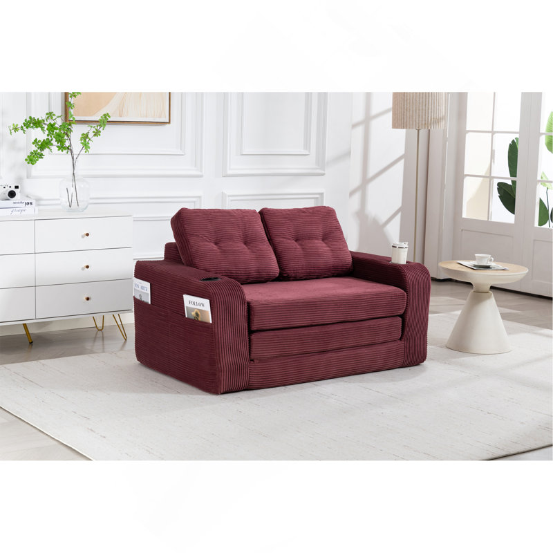Canapé-lit convertible, canapé-lit double extensible, canapé-lit convertible 2 en 1, canapé-lit escamotable avec coussins pour le salon de la chambre à coucher