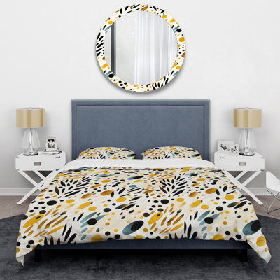 Ensemble de housse de couette géométrique beige et noir à imprimé guépard Simplicity II