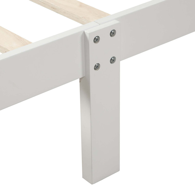 Lit plateforme Wood, Blanc