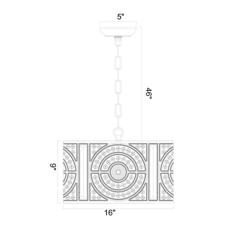 Luminaire suspendu tambour 4 lumières Sizer