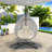 Versatile Hanging Egg Chair With Pe Rattan Hollowed-out Design, Iron Base, A Headrest And Cushion-2031965072