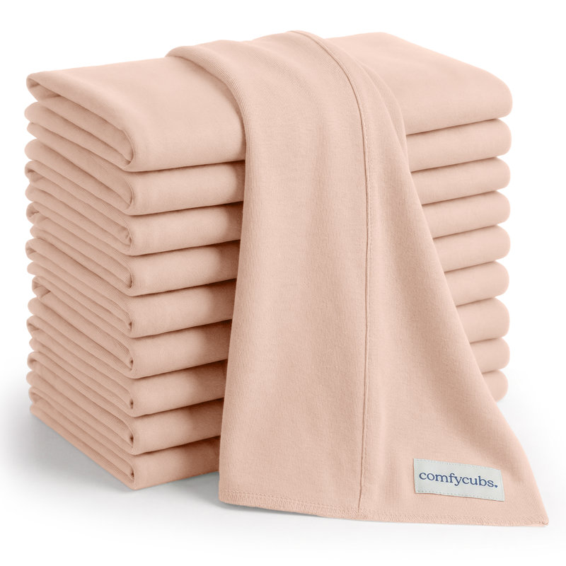Cotton Burp Cloths 100% Cotton Bath Towels, Blush