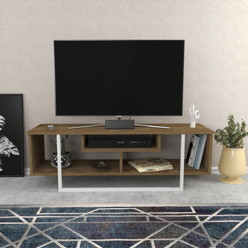 Meuble télé pour téléviseur de 55 po ou moins Twila, Chêne Oud / blanc