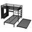 Lit superposé avec garde-robe intégré, lit superposé en métal avec lit gigogne, bureau pliable, échelles, conception à bruit réduit-976666035
