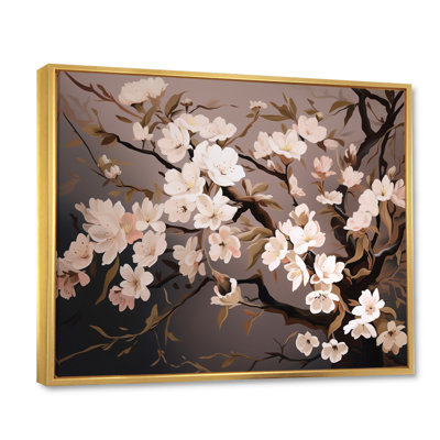 Branche avec fleurs de cerisier roses et blanches I - impression