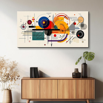 Abstrait art mural géométrique, impression sur toile de style Bauhaus, Mid-Century moderne pour le salon, bureau de chambre à coucher, peintures minimalistes, décorations pour la maison, prêt à accrocher