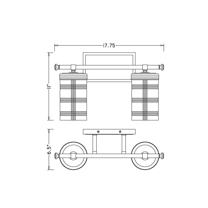Meuble-lavabo 2 lumières Archer, Nickel poli