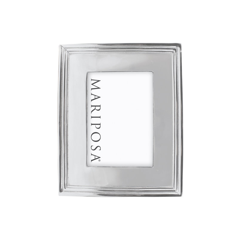 Classic Silver Metal Beveled Picture Frame, 9" H x 11" W