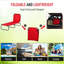 Fauteuil inclinable pour bronzer en plein air - Chaise longue à 5 niveaux, structure en acier, rouge, pour la plage et le patio