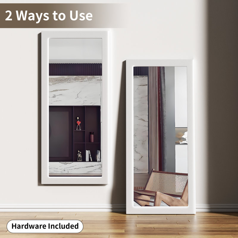 Wood Rectangle Mirror, 40" x 30", White