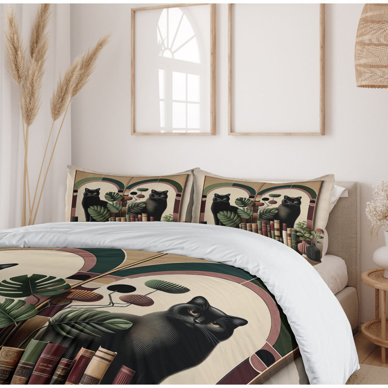 Cat Duvet Cover, King Duvet Cover + 2 Standard Shams