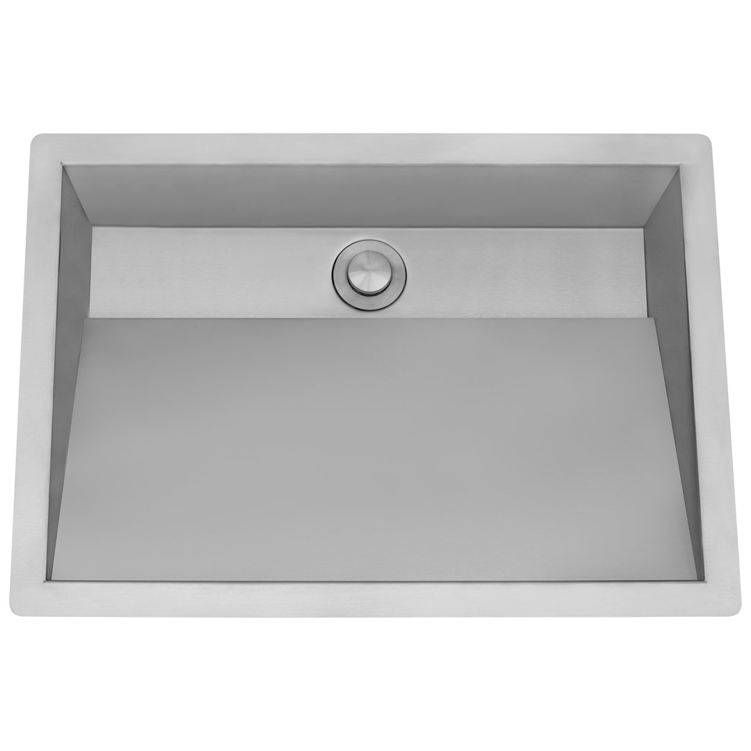 Ruvati 20 x 14 inch Brushed Stainless Steel Undermount Ramp Bathroom Sink Stainless Steel Ruvati 