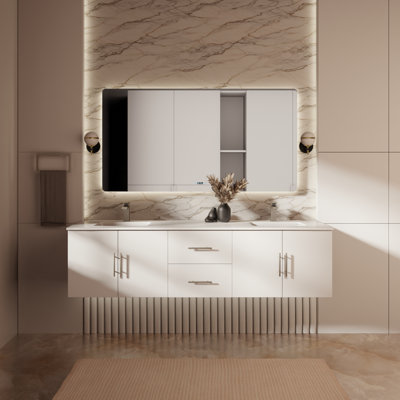 Ensemble de meuble-lavabo double mural 72 "Geneva