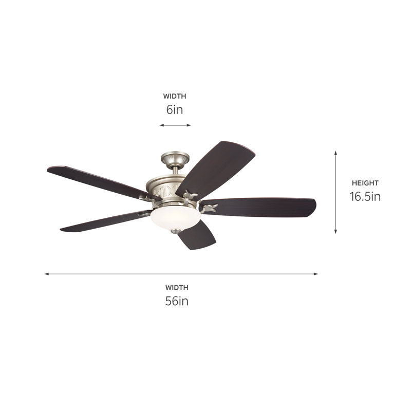 Cooksville 56'' Ceiling Fan with LED Lights, Brushed Nickel