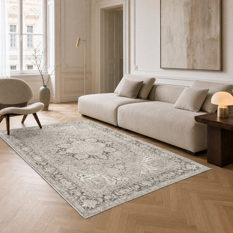 Vintage Look Cotton and Chenille Flatweave Area Rug, 80 x 150 cm