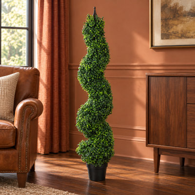 120 cm H Faux Boxwood Topiary and Tree Plant in Plastic Pot Liner