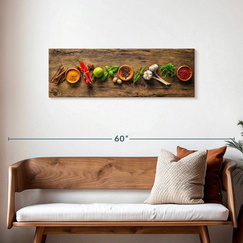 «Flavourful Spices and Herbs», reproduction sur toile tendue, H 42 po x l 14 po x P 1,25 po
