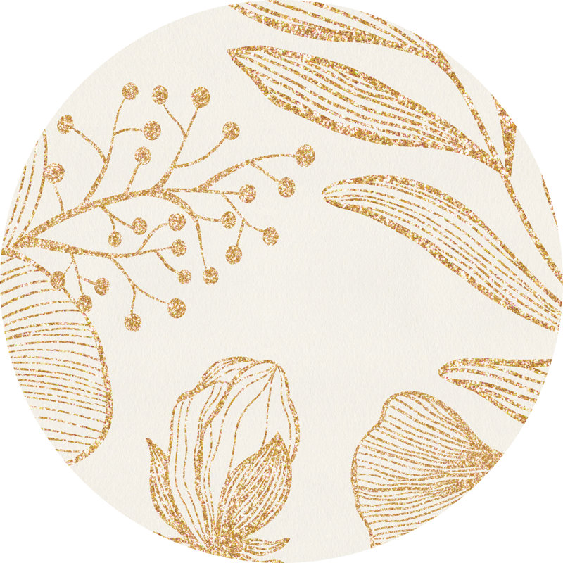 Beesley Floral Vinyl Area Rug, Round 200cm