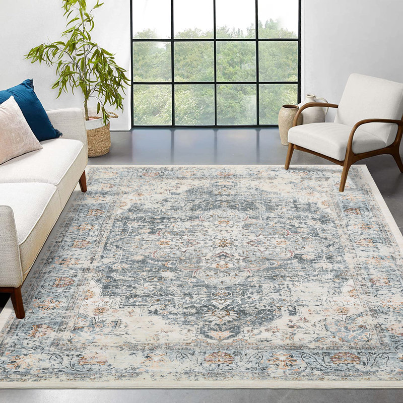Grand tapis 9 x 12 Vintage, Grey, Rectangle 9 pi x 12 pi