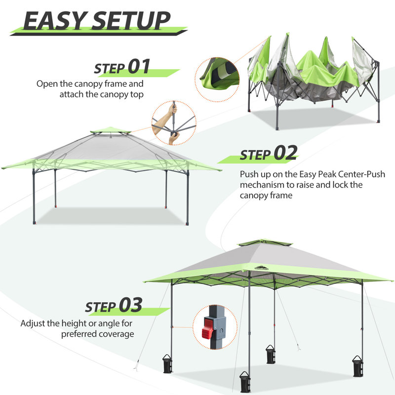 Gray Steel 13x13 Pop-Up Canopy Tent with UV Protection