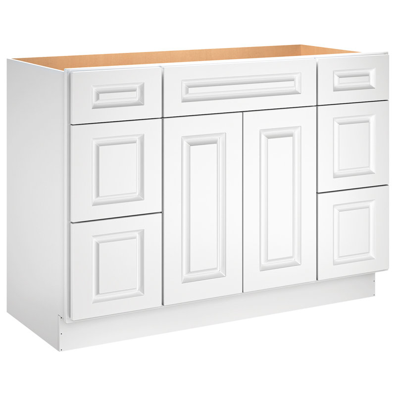 Base de meuble-lavabo avec tiroir, Blanc traditionnel