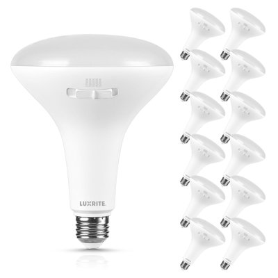 Luxrite BR40 LED Light Bulb 12W=90W 5CCT 2700K 3000K 3500K 4000K 5000K Dimmable, 1080 Lumens, LED Flood Light Bulb, UL Listed, E26 Medium Base 12 Pack