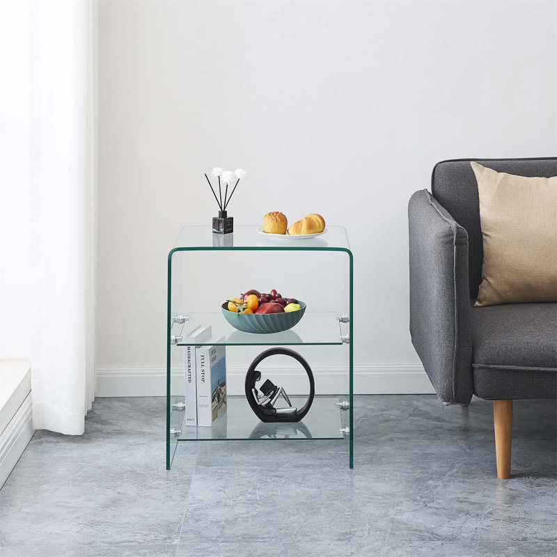 Ensemble de 2 tables d'appoint d'extérieur à motif évasé Serenita, durables et élégantes pour le patio et le jardin