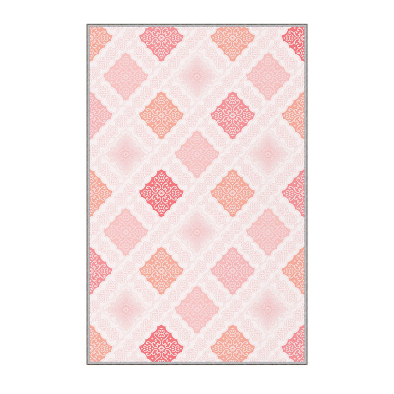 Tapis de couloir élégant 2,6 x 4,9 pi, 100% polyester, avec une hauteur de poils de 8 mm | Pois antibactérien et antidérapant en feutre de PVC | Lavable à la machine, impression numérique 3D | Parfait pour les vestibules et les espaces de vie