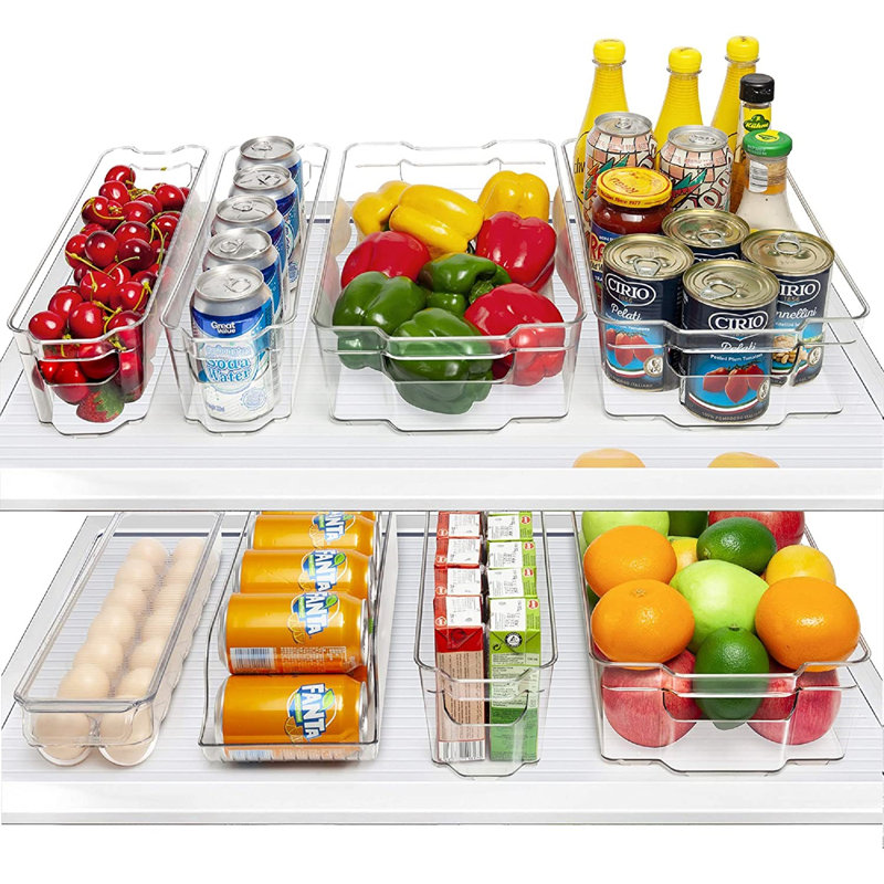 Sorbus 8-Piece Variety Sizes Clear Plastic Storage Container Bins