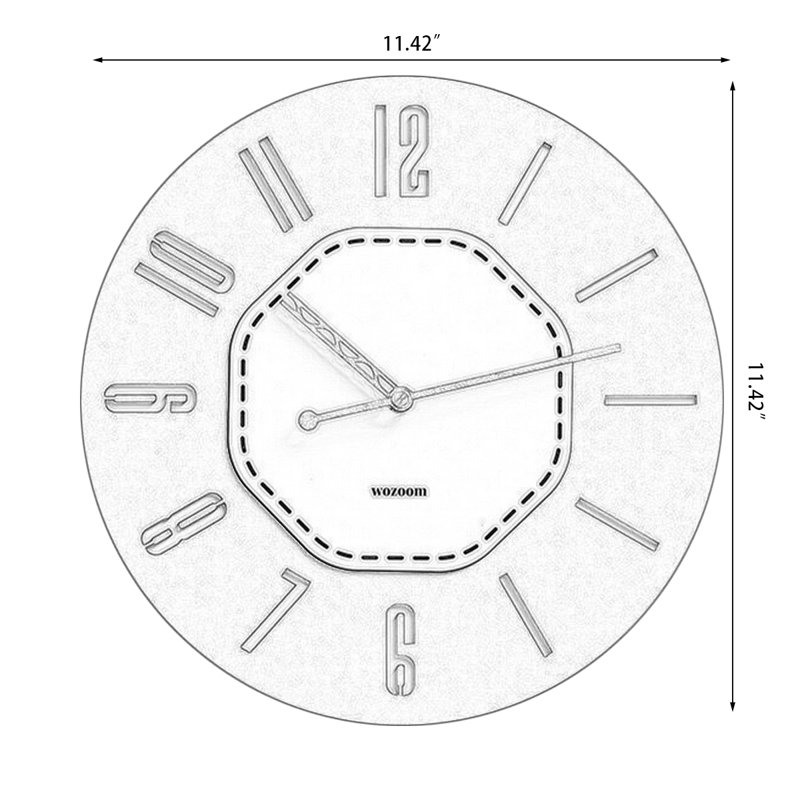 Horloges murales noires rondes à chiffres creux, Noir