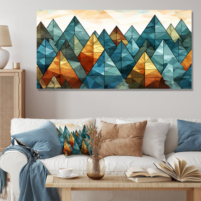 Vert et orange, mosaïque de Noël minimaliste I - art mural minimalisme
