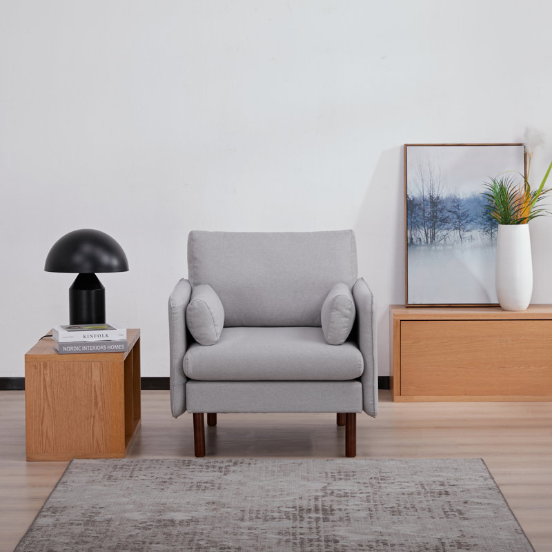 Fauteuil Reachel, Polyester gris