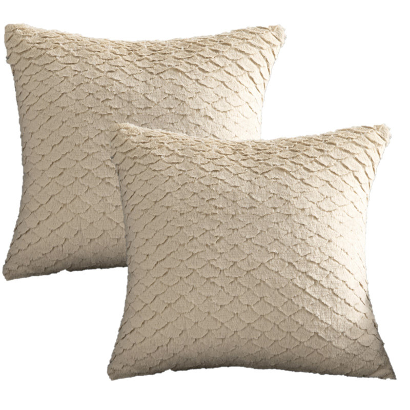  Housse de coussin 18 po, Crème, crème