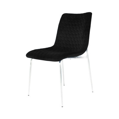 Ambermarie Velvet Modern Dining Chairs with Metal Chrome Metal Legs, Upholstered Armless Dinner Chairs