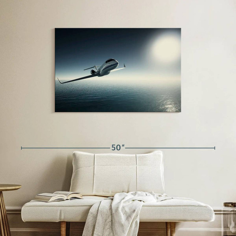 Jet privé sur toile, H 26 po x l 39 po x P 1,25 po