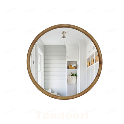 Glass Frame and Iron Frame Round Wall Mirror