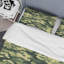 Ensemble de housse de couette en microfibre vert / beige 2 pièces-1290040683