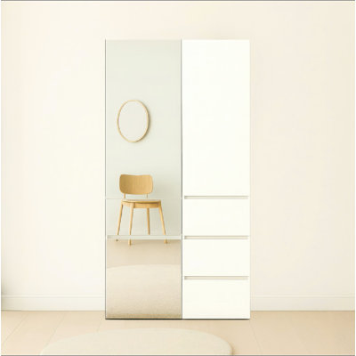 Système de placard modulaire en bois avec miroir Elise