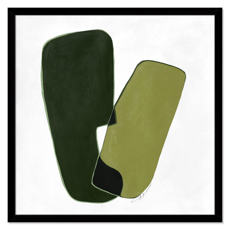 «Unity Green II» par Casa Fine Arts, Impression encadrée noire sans passe-partout, H 42,5 po x l 42,5 po x P 1,25 po