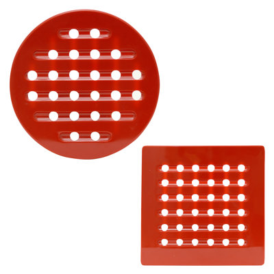 Round & Square Trivet Set - Red