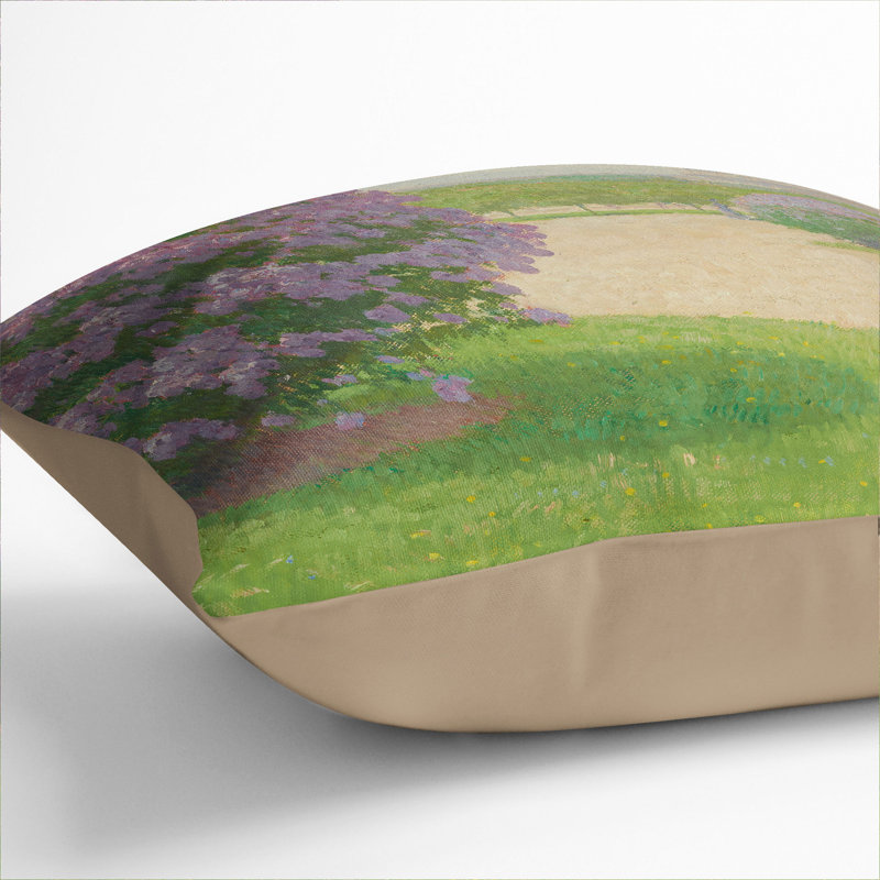 Heros Square With Lilacs Square Throw Cushion, 40cm H x 40cm W x 15cm D, Stone
