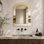 Miroir mural décoratif Boho - beige horizon du désert, impression sur métal