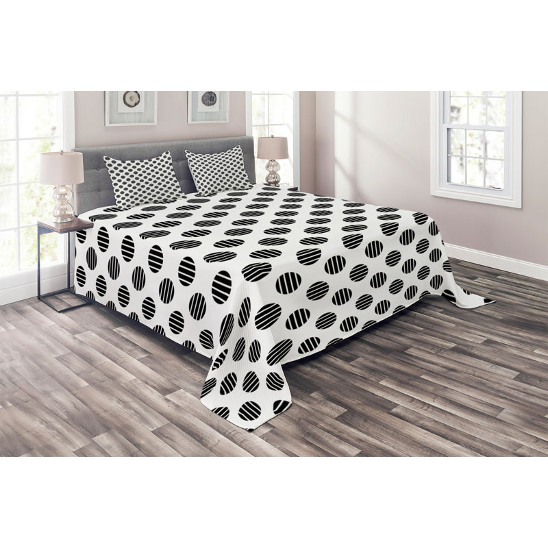 Modern & Contemporary Dots Coverlet, King Bedspread + 2 Shams