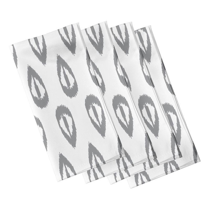 Ensemble de serviettes 4 pièces Melchior Ikat Tears, Gris