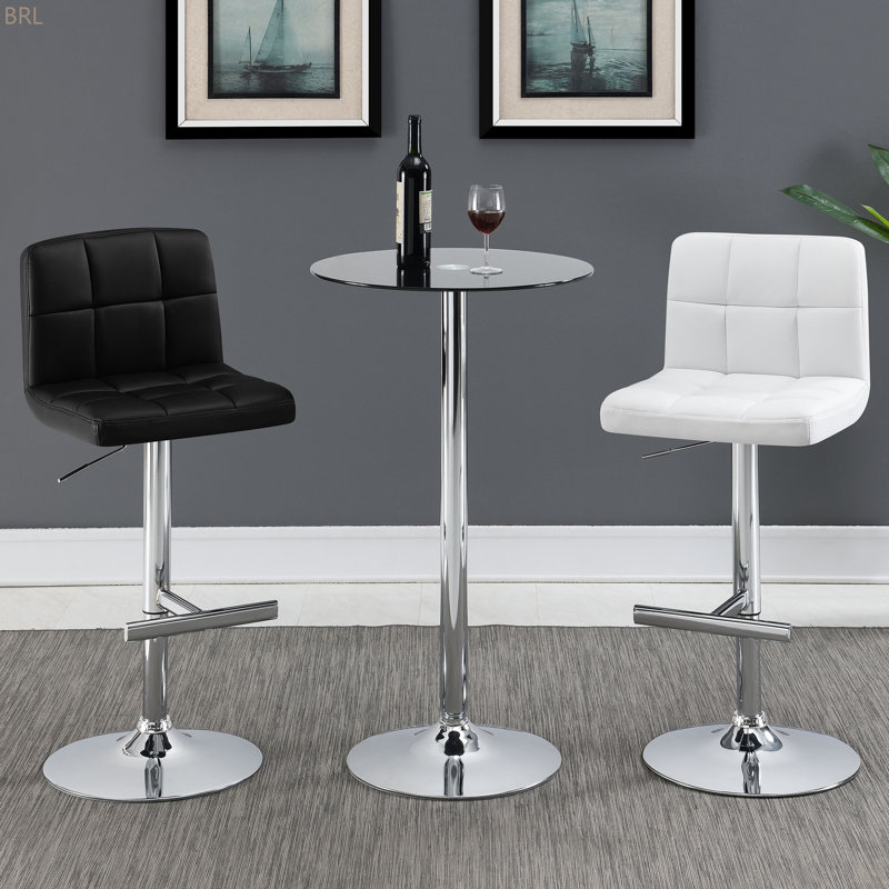Tabouret de bar ajustable blanc (ensemble de 2)