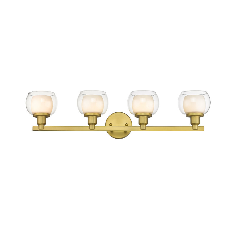 Satin Gold 4-Light Dimmable LED Bath Vanity Light