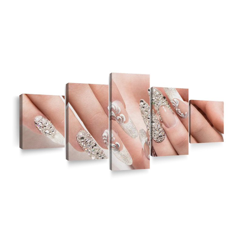 " Bedazzled Wedding Nails " 5 - Pieces, 68" H x 30" W x 1.25" D