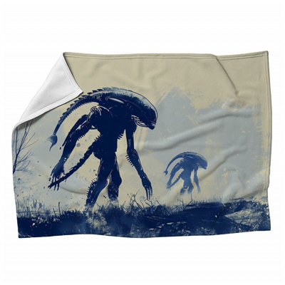 Alien Creature Machine Printed Throw Blanket