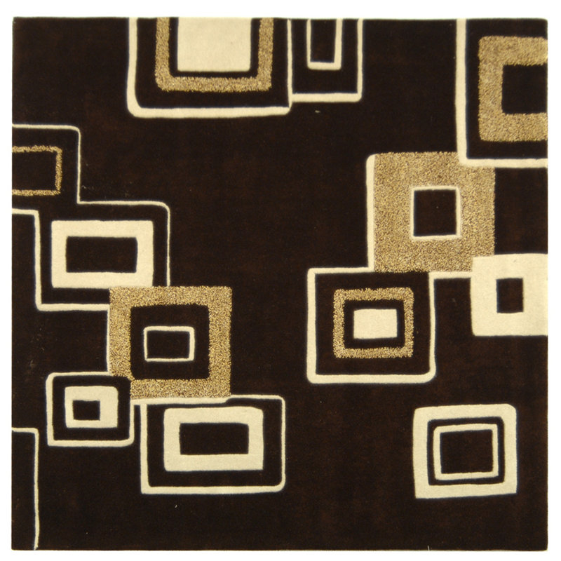 Tapis en laine et viscose touffeté à la main Jorie, Carré 6 pi