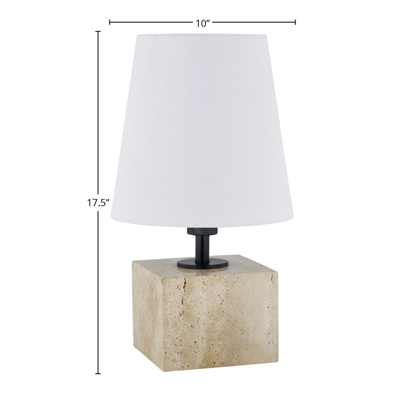 Lampe de table 17,5 "avec abat-jour en lin Glenn, beige